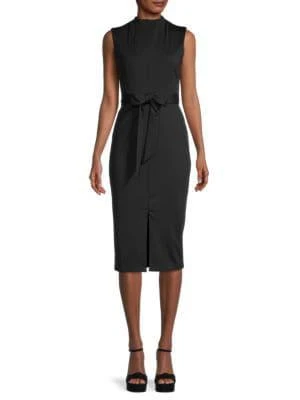 商品ALEXIA ADMOR|Fara High-Neck Tie-Waist Sheath Dress,价格¥491,第1张图片