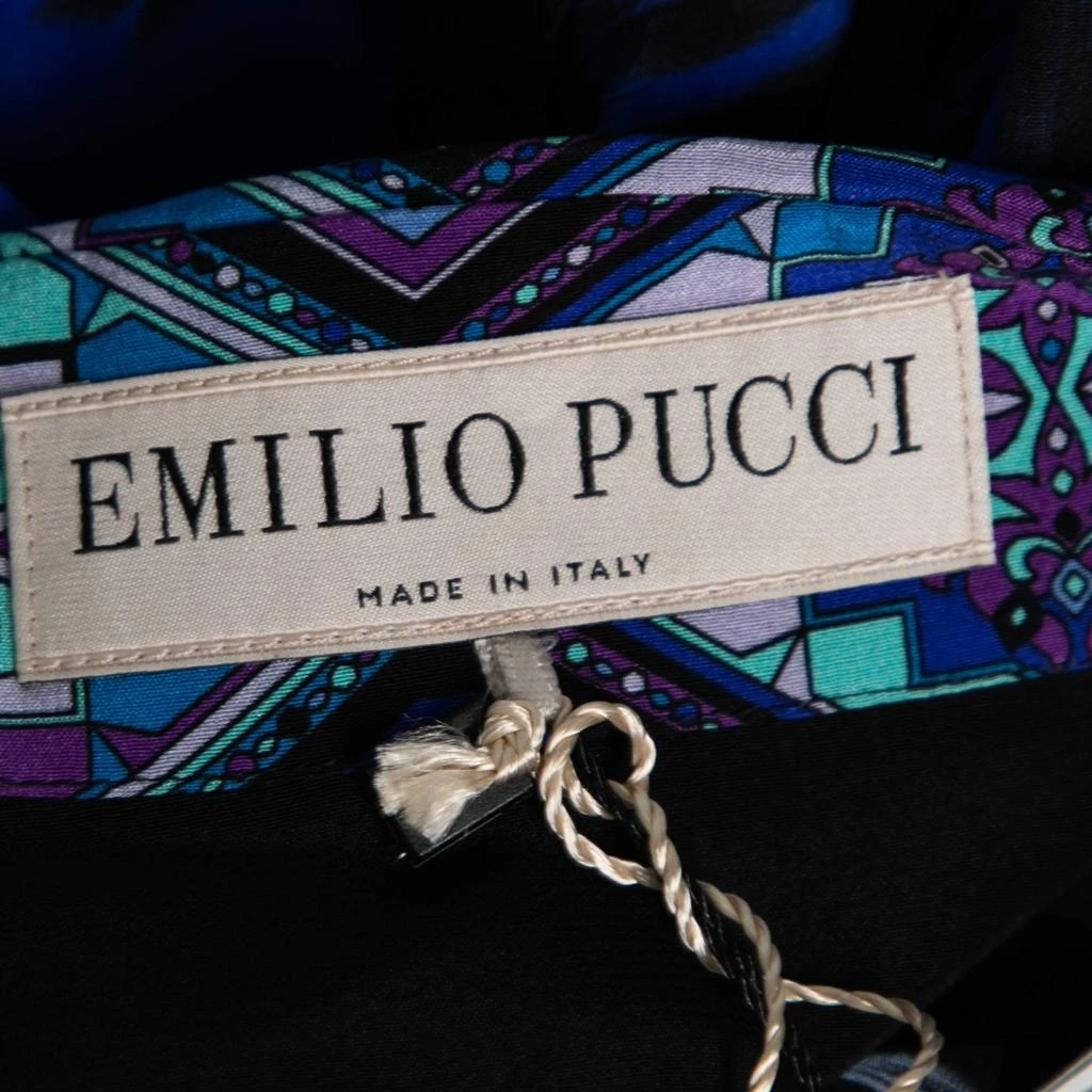 商品[二手商品] EMILIO PUCCI|Emilio Pucci Blue Printed Silk Shirt Dress S,价格¥5145,第4张图片详细描述