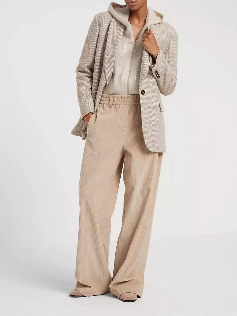 商品Brunello Cucinelli|Comfort Cotton Corduroy Pyjama Style Trousers With Monili,价格¥14723,第5张图片详细描述