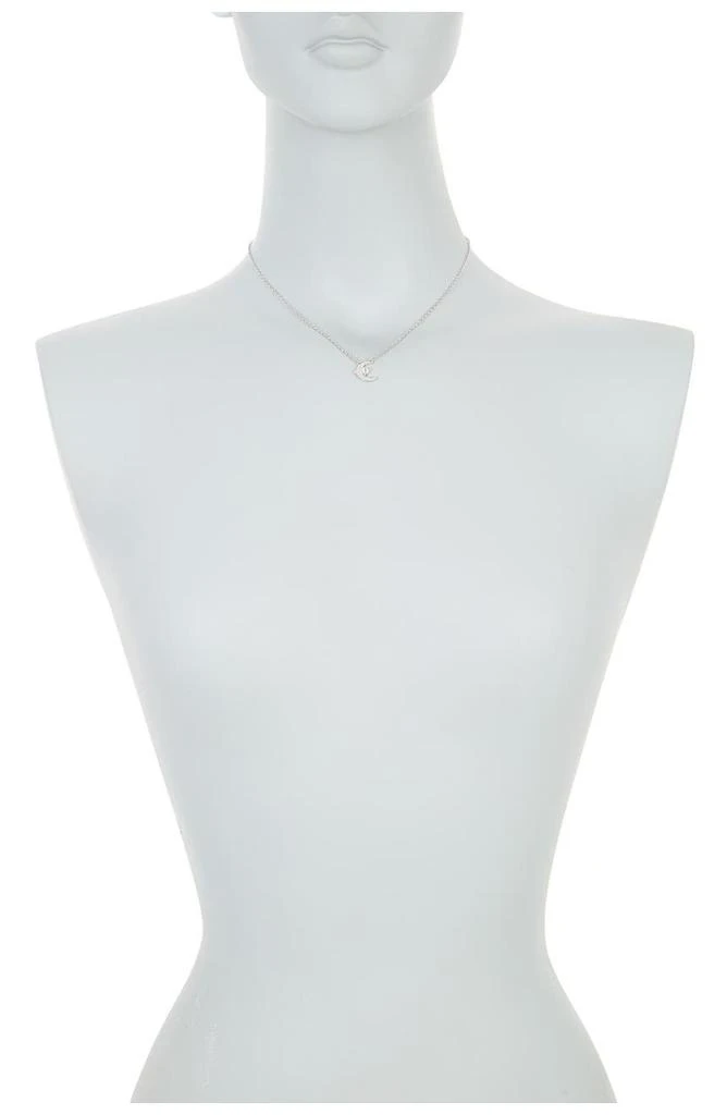 商品Judith Ripka|Sterling Silver White Topaz Crescent Moon Necklace,价格¥909,第2张图片详细描述