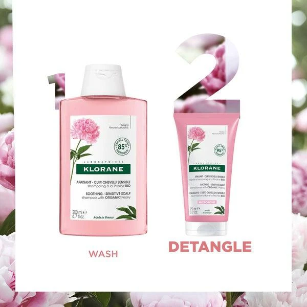 商品KLORANE|KLORANE Soothing Conditioner with Organic Peony for Sensitive Scalps 150ml,价格¥186,第4张图片详细描述