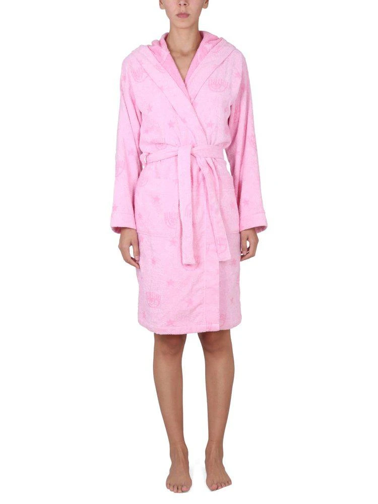 商品Chiara Ferragni|Chiara Ferragni Logomania Printed Belted Waist Bathrobe,价格¥1104,第1张图片