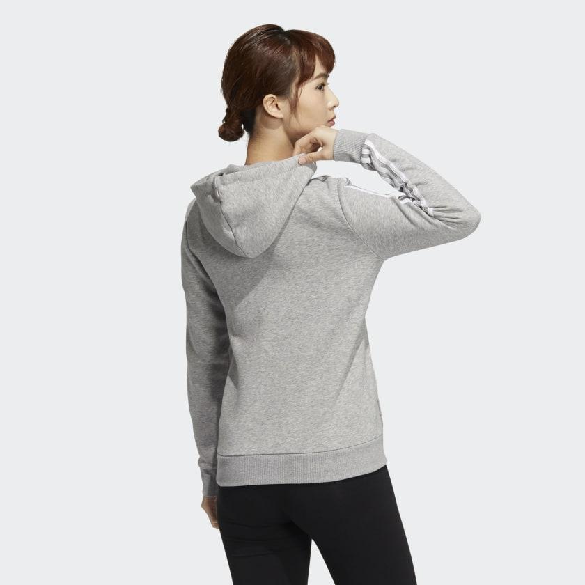 Women's adidas Essentials Fleece 3-Stripes Full-Zip Hoodie商品第3张图片规格展示