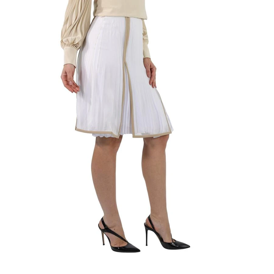商品Burberry|Ladies Silk Pleated Skirt In Magnolia,价格¥1463,第2张图片详细描述
