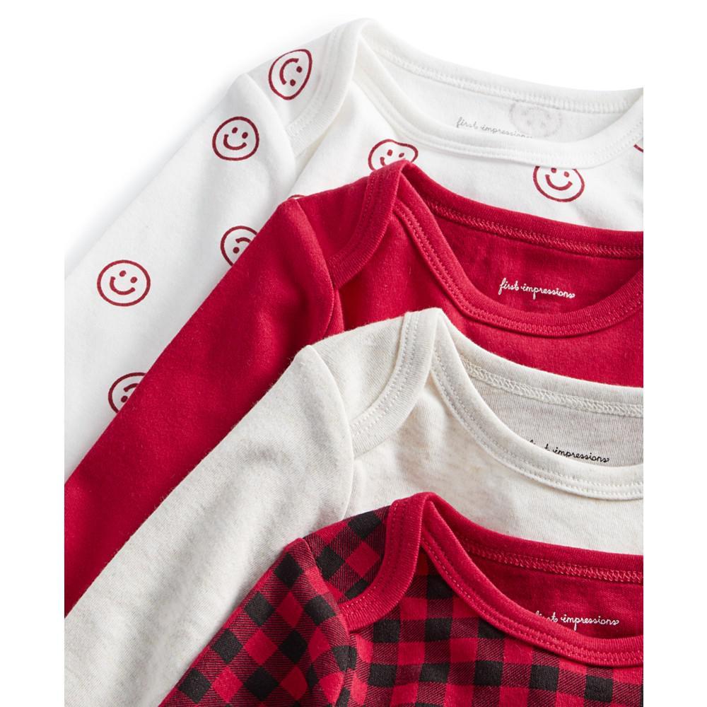 商品First Impressions|Baby Boys & Girls Mixed Bodysuits, Pack of 4, Created for Macy's,价格¥163,第5张图片详细描述