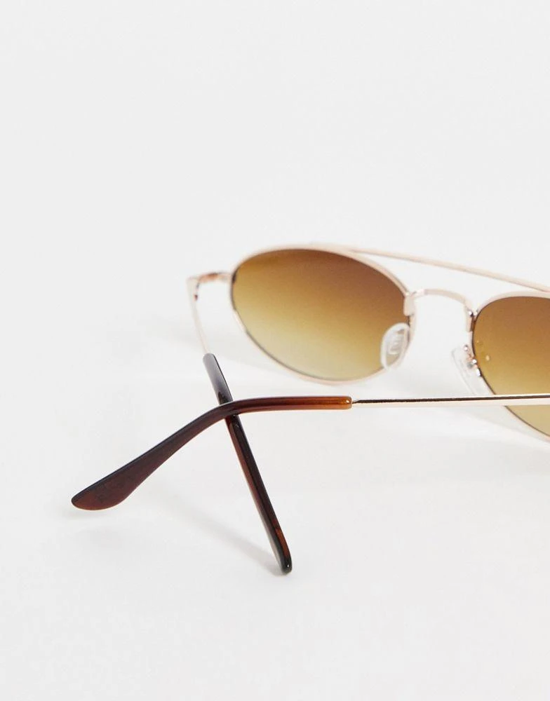 商品SVNX|SVNX aviator sunglasses in gold with thin frame,价格¥48,第4张图片详细描述