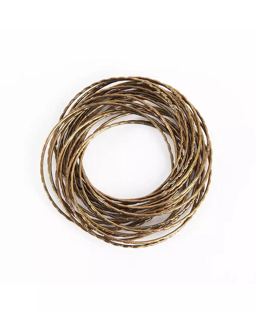 商品Saro Lifestyle|Metallic Bronze Metal Bangled Napkin Ring, Set of 4,价格¥121,第1张图片