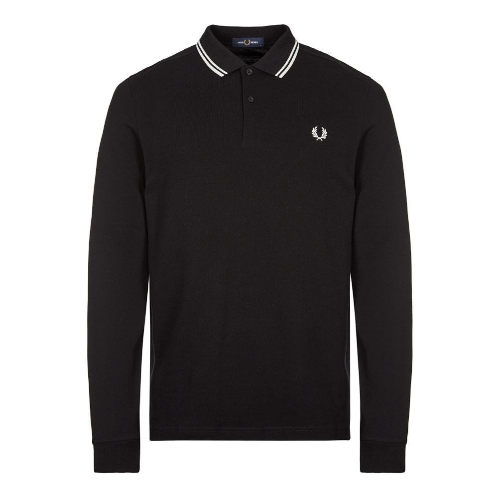 商品Fred Perry|Fred Perry Long Sleeve Twin Tipped Polo Shirt - Black,价格¥578,第1张图片
