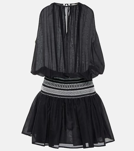商品Tory Burch|抽褶棉质与真丝迷你连衣裙,价格¥3338,第1张图片