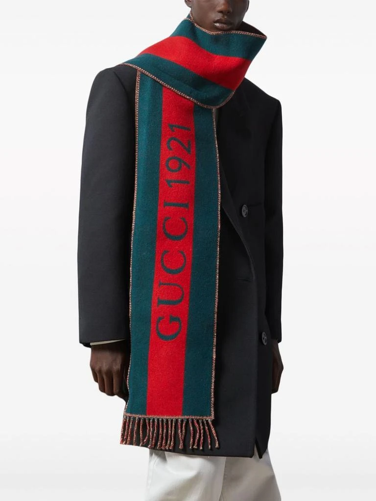 商品Gucci|GUCCI - Web Motif Wool Scarf,价格¥3585,第2张图片详细描述