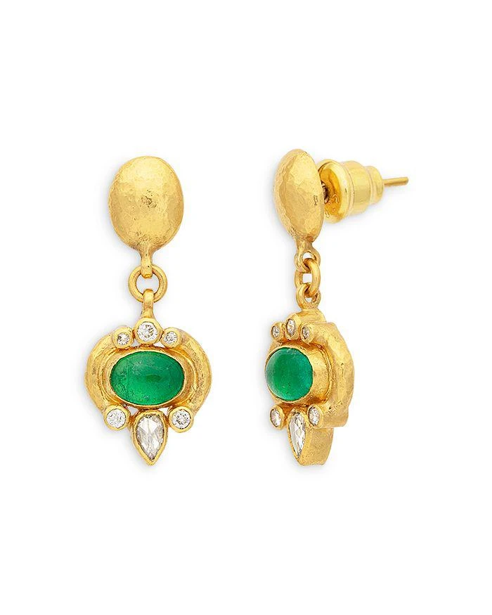 商品Gurhan|18-24K Yellow Gold Emerald & Diamond Mini Muse Drop Earrings,价格¥42792,第1张图片