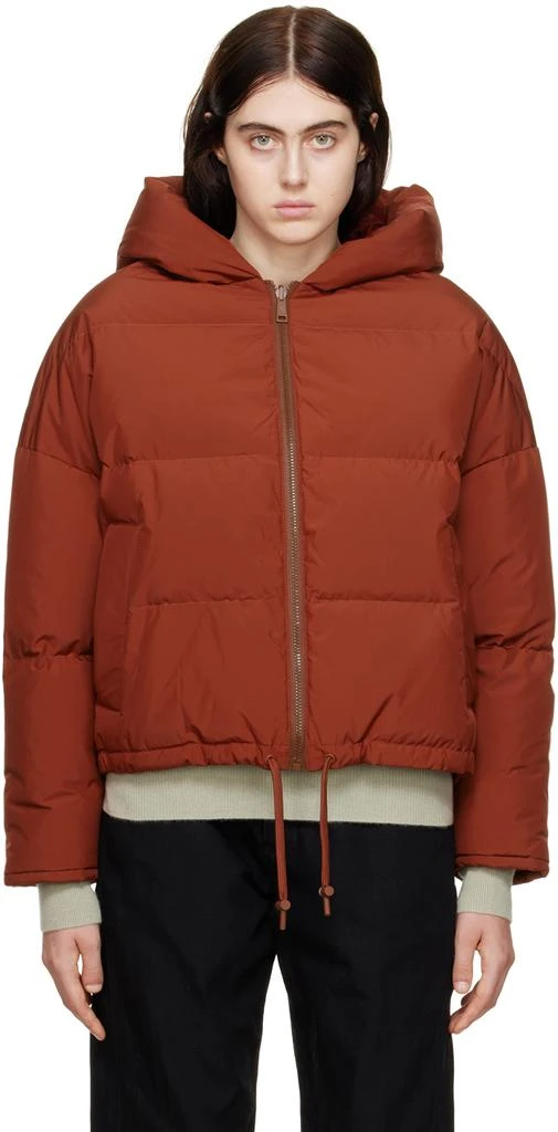 商品Yves Salomon|Red Quilted Down Jacket,价格¥2351,第1张图片