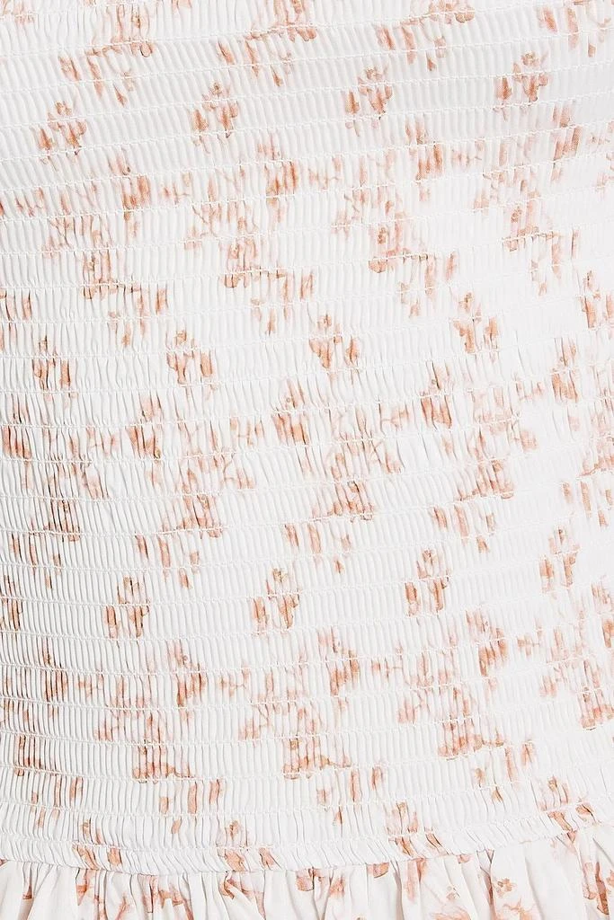 商品CAROLINE CONSTAS|Nora shirred floral-print cotton-blend poplin top,价格¥1332,第4张图片详细描述