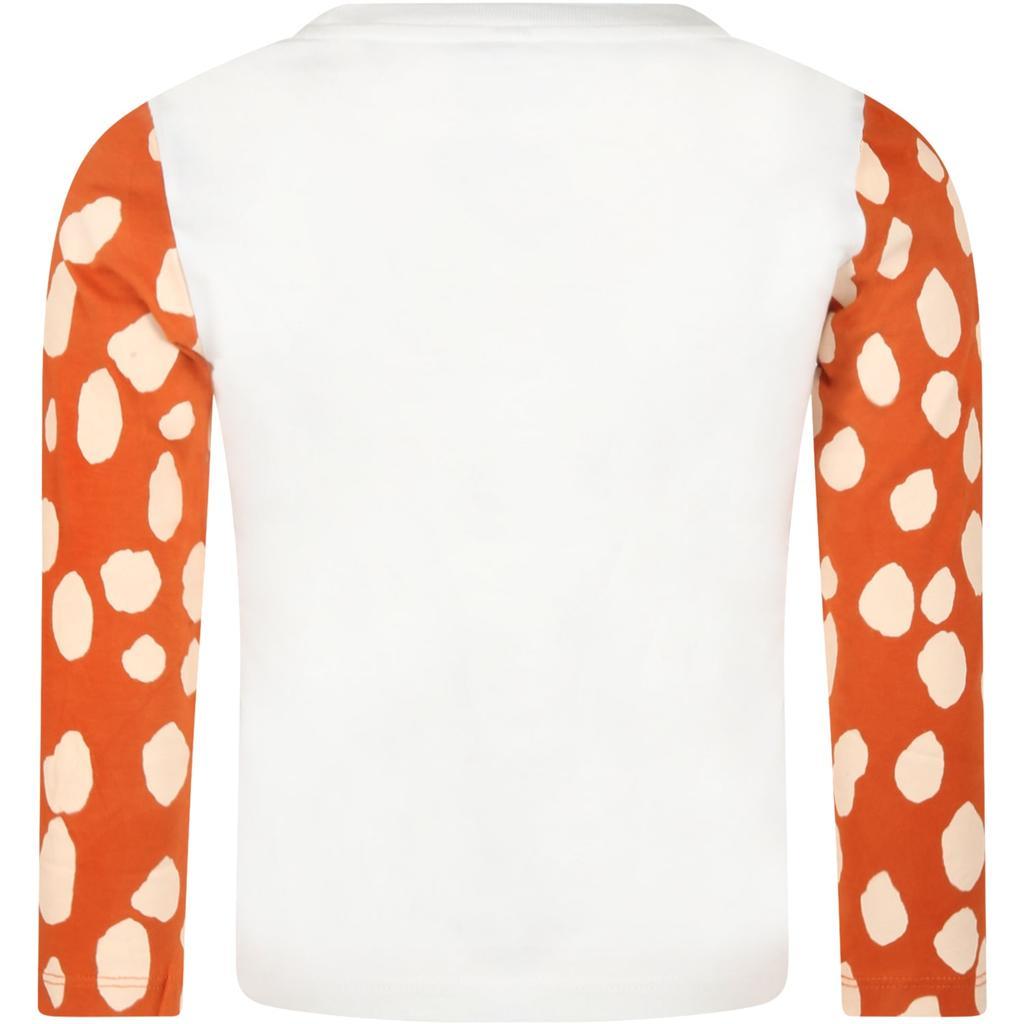 商品Stella McCartney|Stella McCartney Kids T-shirt Bianca Per Bambina Con Cerbiatti,价格¥580,第4张图片详细描述