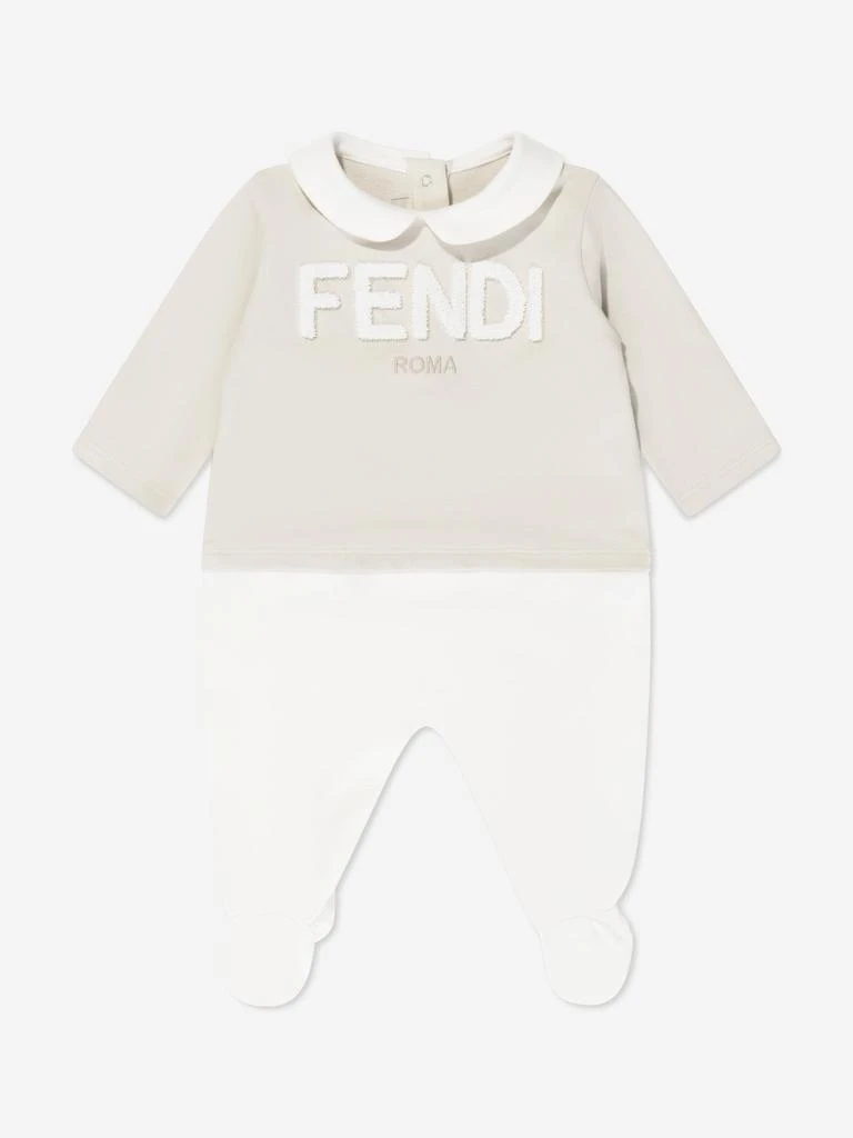 商品Fendi|Fendi Baby Logo Babygrow Gift Set in Beige,价格¥3562,第2张图片详细描述