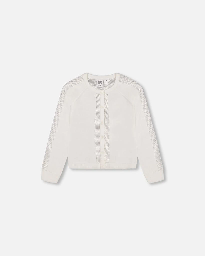 商品Deux par Deux|Knit Cardigan Off White,价格¥477,第1张图片