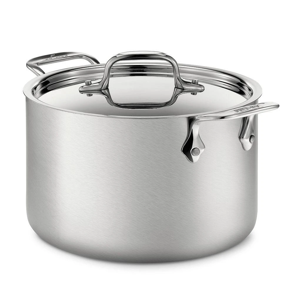 商品All-Clad|d5 Stainless Brushed Steel 4-Quart Soup Pot with Lid,价格¥1503,第1张图片详细描述