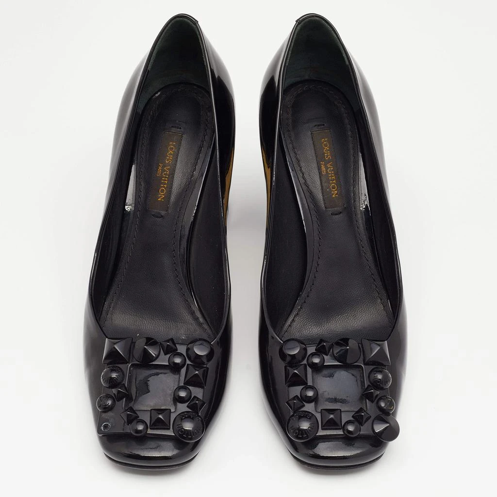 商品[二手商品] Louis Vuitton|Louis Vuitton Black Patent Leather Studded Graceful Block Heel Pumps Size 36,价格¥1889,第3张图片详细描述