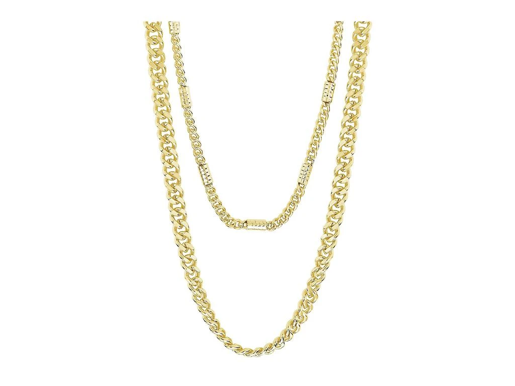 商品Sterling Forever|Curb & Station Layered Chain Necklace,价格¥404,第1张图片