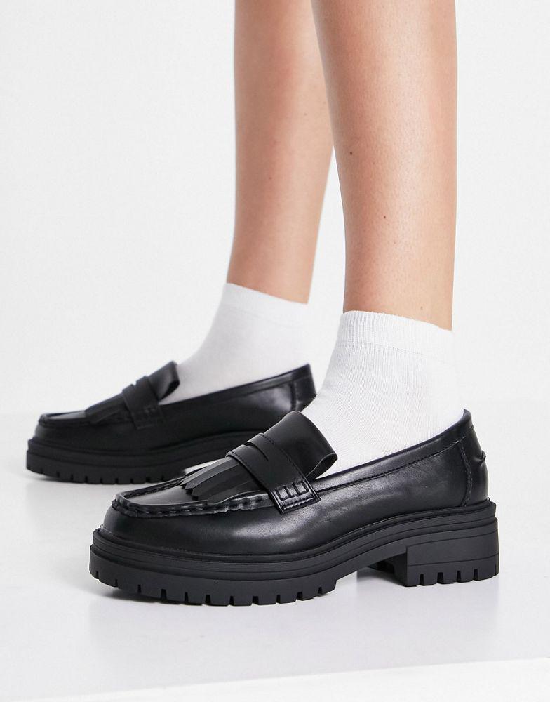 ASOS DESIGN Wide Fit Melon chunky loafers in black商品第3张图片规格展示