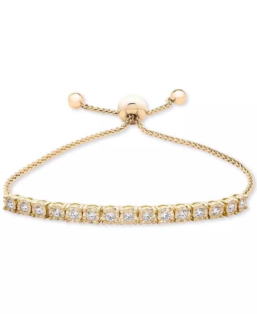 商品Wrapped|Diamond Bolo Bracelet (1/2 ct. t.w.) in Sterling Silver, 14k Gold-Plated Sterling Silver or 14k Rose Gold-Plated Sterling Silver, Created for Macy's,价格¥3122,第4张图片详细描述