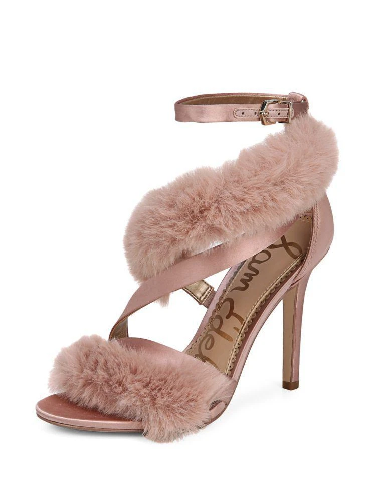 商品Sam Edelman|Orient Express Adelle Strappy 毛绒细高跟鞋,价格¥295,第4张图片详细描述