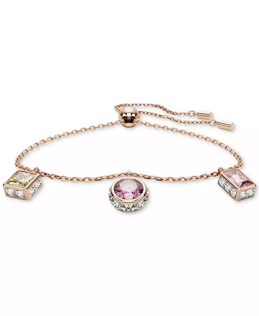 商品Swarovski|Rose Gold-Tone Mixed Crystal Charm Slider Bracelet & Hoop Earrings Set,价格¥1200,第3张图片详细描述