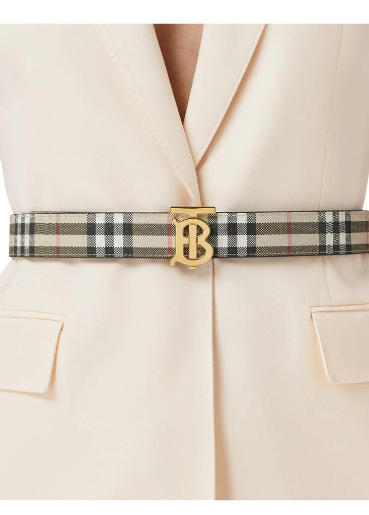 商品Burberry|Check and leather reversible TB belt,价格¥3879,第3张图片详细描述