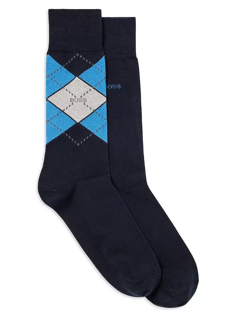 商品Hugo Boss|Two-Pack of Regular-Length Socks in a Cotton Blend,价格¥129,第1张图片