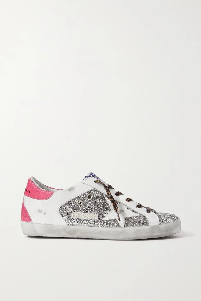 商品Golden Goose|Superstar 仿旧亮片金葱皮革运动鞋  - IT35,价格¥4815,第1张图片