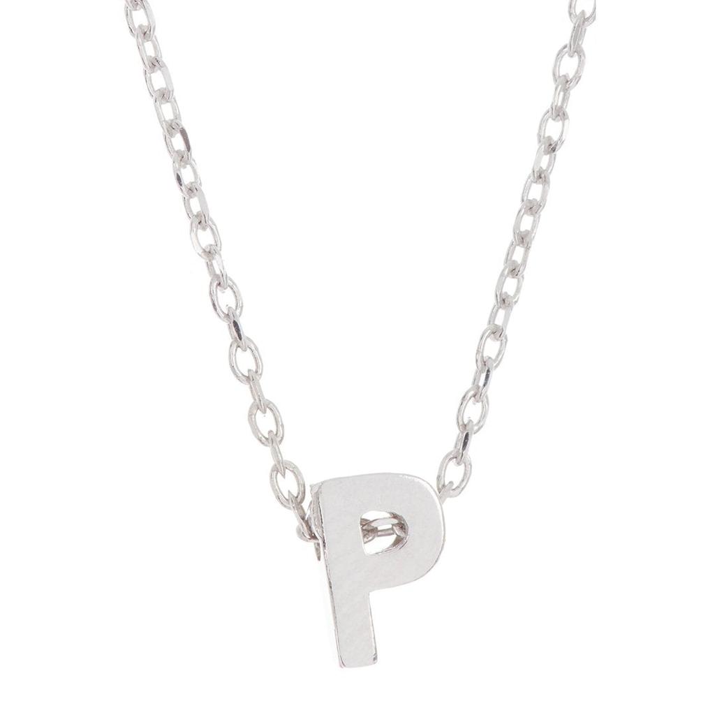 Adornia Initial Necklace White Rhodium .925 Sterling Silver商品第3张图片规格展示