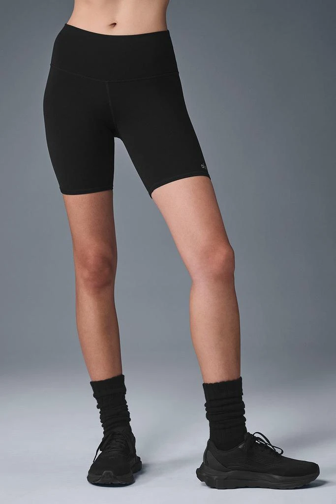 商品Alo|7" High-Waist Biker Short - Black,价格¥553,第1张图片