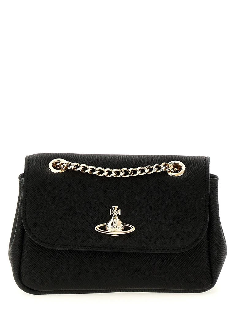 商品Vivienne Westwood|Saffiano Small Purse Crossbody Bags Black,价格¥1551,第1张图片