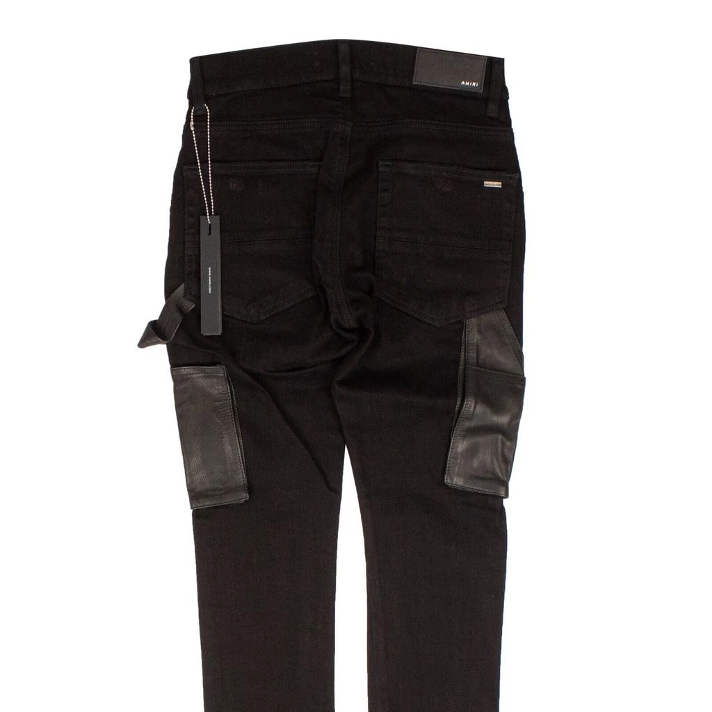 商品AMIRI|Black Denim Leather Workman Pants,价格¥2646,第1张图片