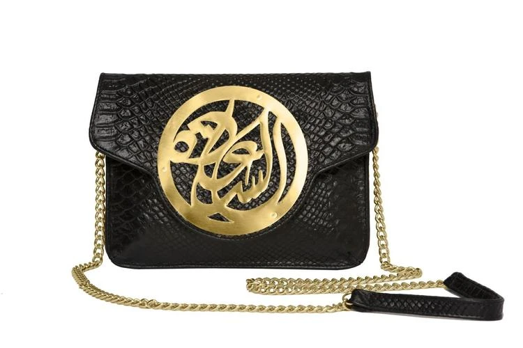 商品Dareen Hakim Collection|Le Icon Le Icon Pochette : Black Python Gold Happiness,价格¥2173,第1张图片
