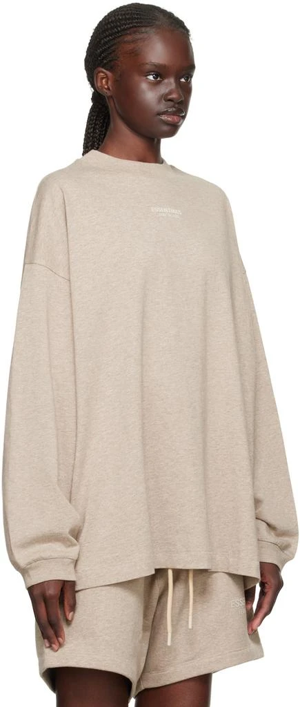 商品Essentials|Beige Crewneck Long Sleeve T-Shirt,价格¥472,第2张图片详细描述