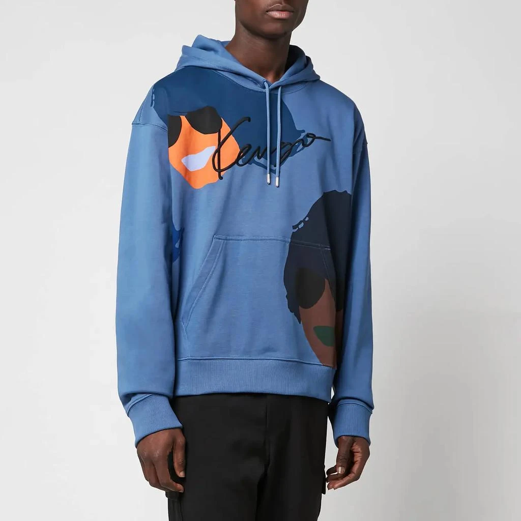 商品Kenzo|KENZO Men's Graphic Oversize Tribute Hoodie - Blue,价格¥994,第1张图片