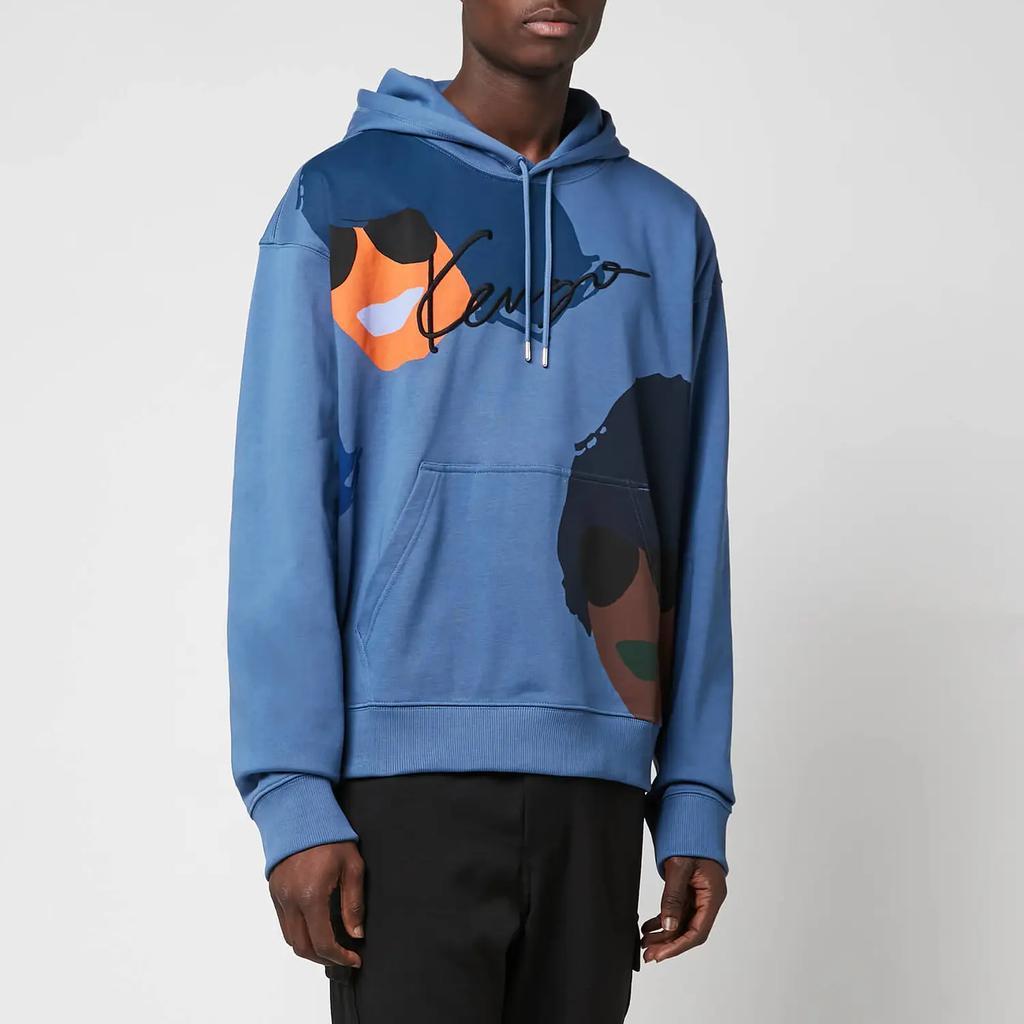 商品Kenzo|KENZO Men's Graphic Oversize Tribute Hoodie - Blue,价格¥966,第1张图片