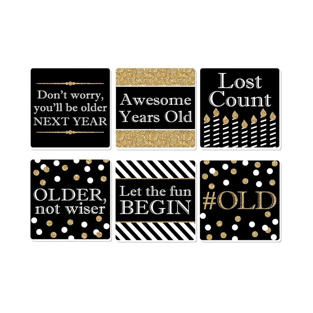 商品Big Dot of Happiness|Adult Happy Birthday - Gold - Funny Party Decor - Drink Coasters - Set of 6,价格¥119,第1张图片