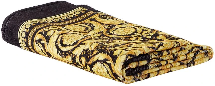 商品Versace|Kids Black & Gold Baroque Beach Towel,价格¥2271,第2张图片详细描述
