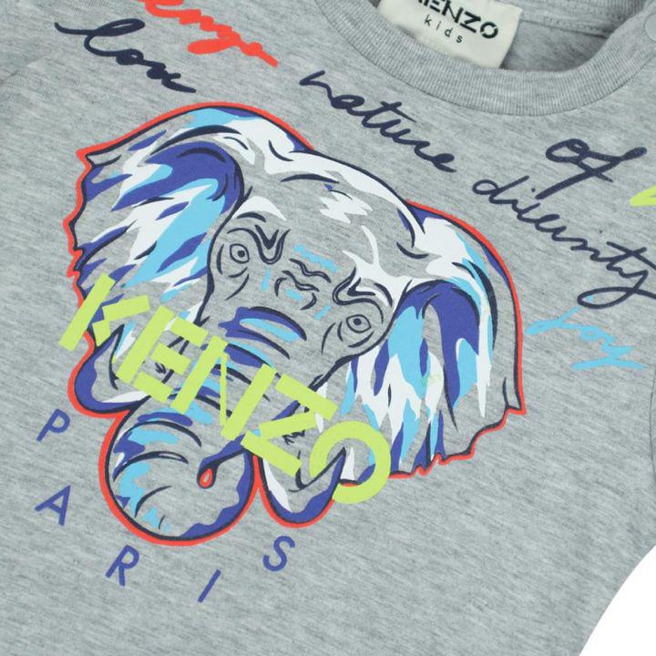 Grey Long Sleeve Baby Elephant T Shirt商品第2张图片规格展示