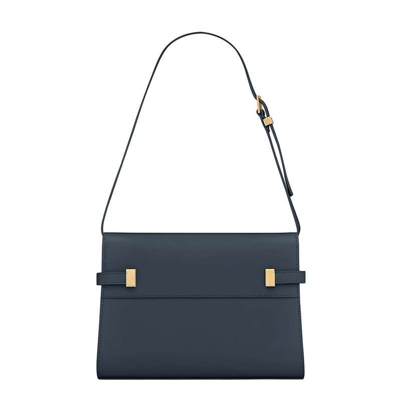 SAINT LAURENT PARIS/圣罗兰 YSL 22新款MANHATTAN系列 女士小号湛蓝色牛皮革翻盖单肩手提包6756260SX0W4227 商品
