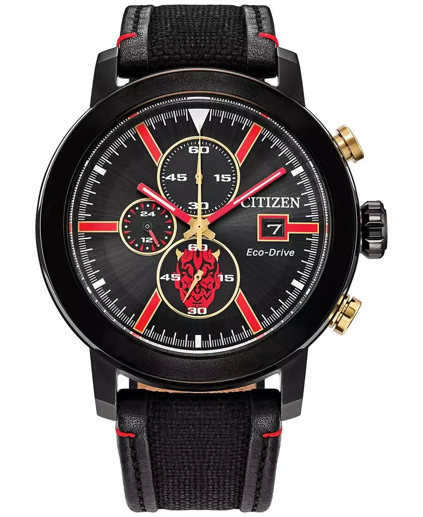 商品Citizen|Eco-Drive Men's Chronograph Star Wars Darth Maul Mastermind Black Nylon & Leather Strap Watch 44mm,价格¥3247,第1张图片