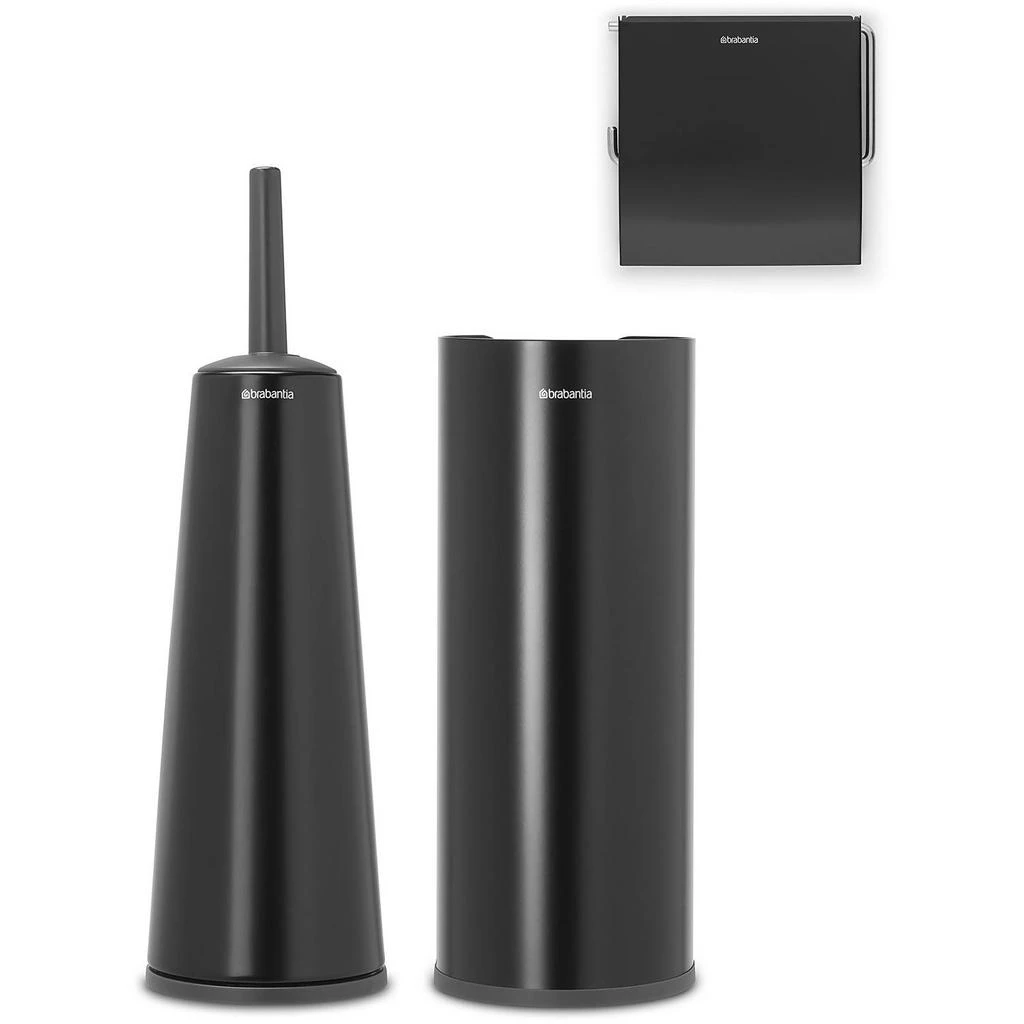 商品Brabantia|Brabantia Toilet Accessories - Matt Black (Set of 3),价格¥281,第1张图片