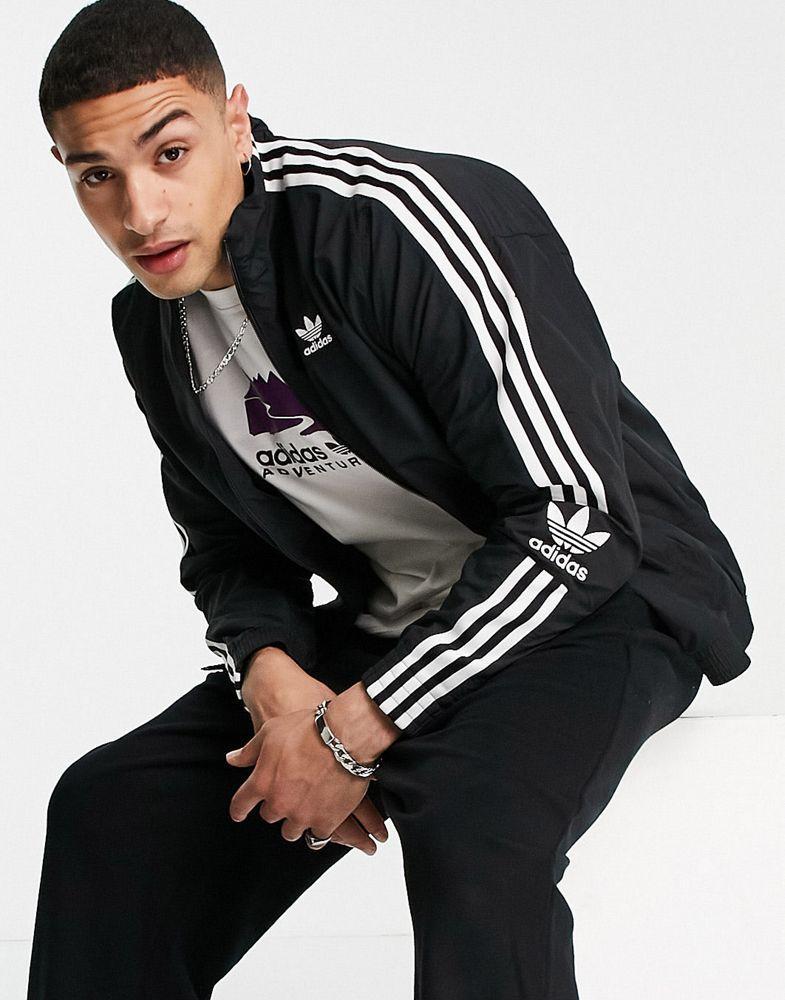 商品Adidas|adidas Originals adicolor lock up track jacket in black,价格¥513,第1张图片