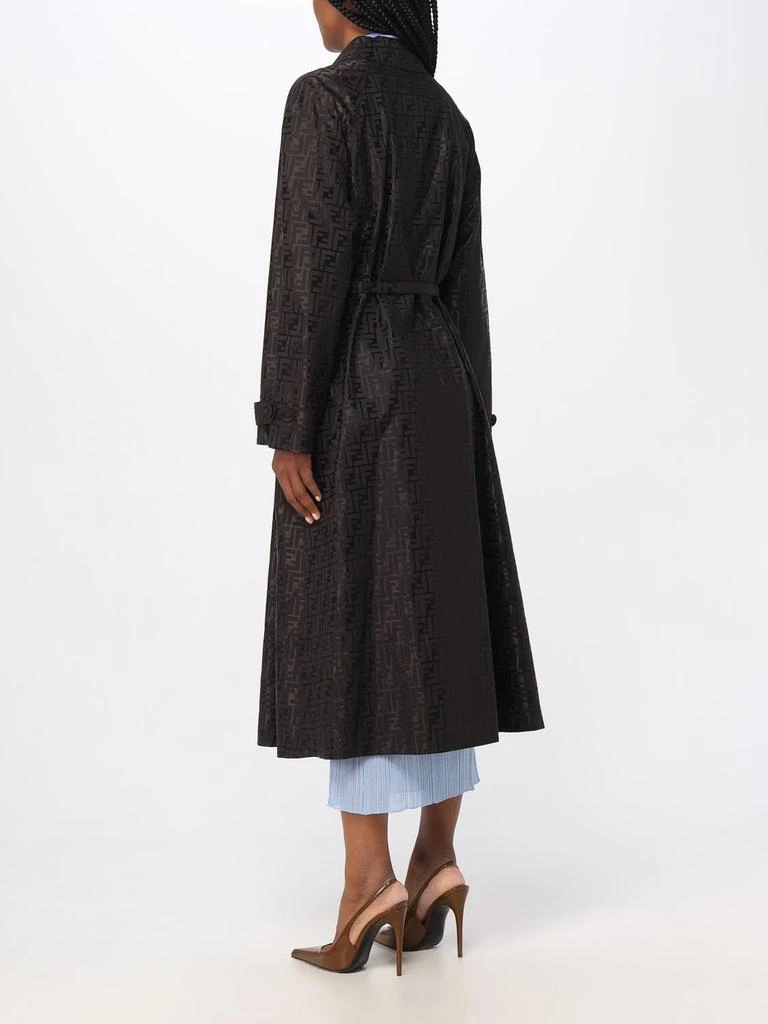 商品Fendi|Fendi trench coat in cotton blend with monogram pattern,价格¥26414,第3张图片详细描述