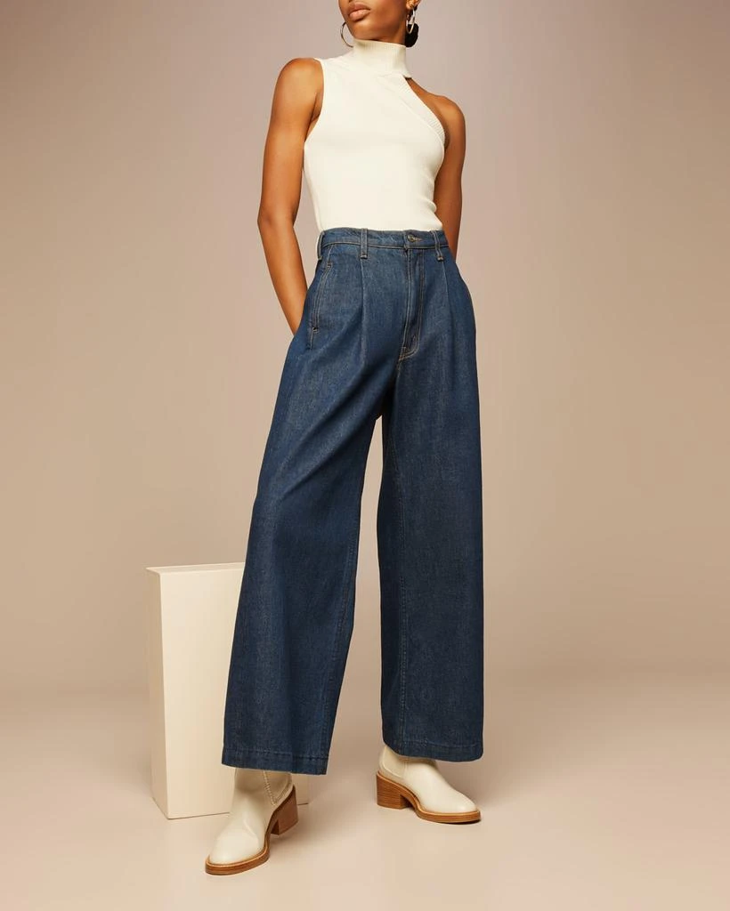 商品MOTHER|The High Waist Pleated Push Pop Nerdy Jeans,价格¥1342,第2张图片详细描述