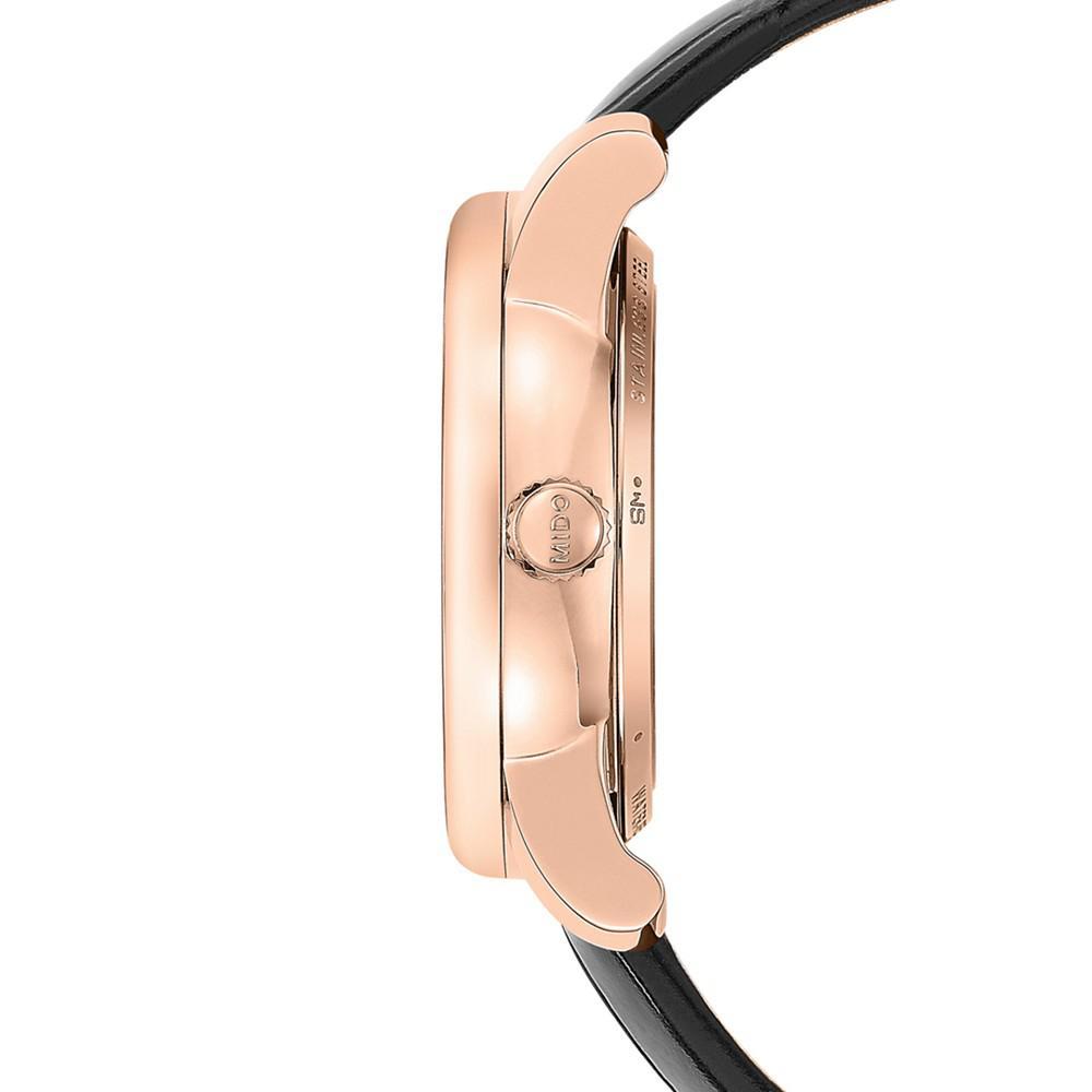 商品MIDO|Women's Swiss Automatic Baroncelli Black Leather Strap Watch 33mm,价格¥8096,第4张图片详细描述