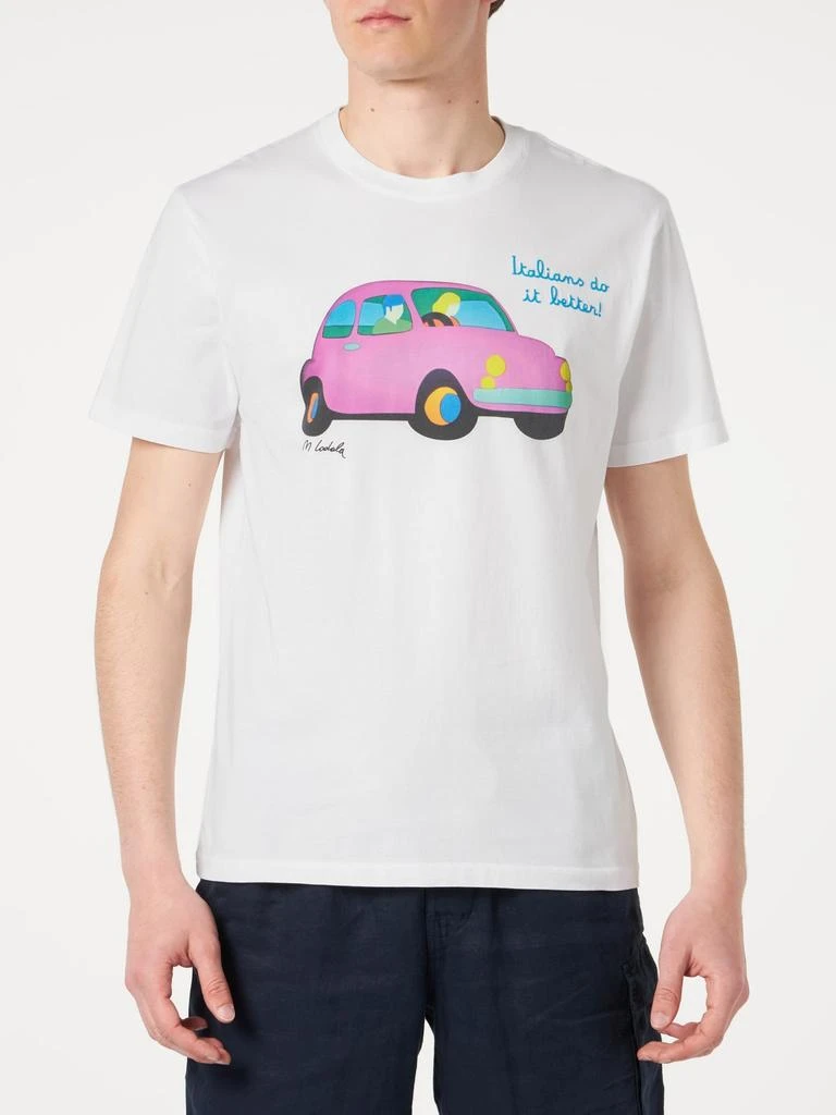 商品Mc2 Saint Barth|Man Cotton T-shirt With Lodola Car Print | Marco Lodola Art Special Edition,价格¥1033,第1张图片