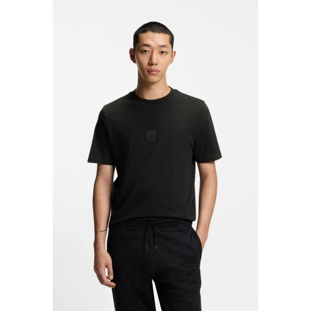 商品Hugo Boss|Rubber-logo T-shirt in cotton jersey,价格¥540,第3张图片详细描述